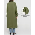thumbnail image 3 of Women Double Breasted Long Trench Coat Windproof Lapel Casual Fall Overcoat, 3 of 4