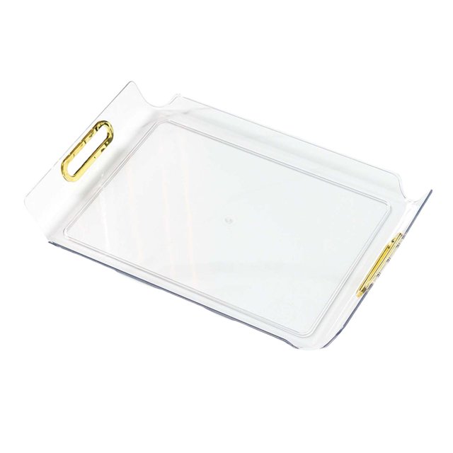 GUOOL Vanity Tray Cosmetic Storage Tray Makeup Organizer for Desktop Bedroom Decor clear white