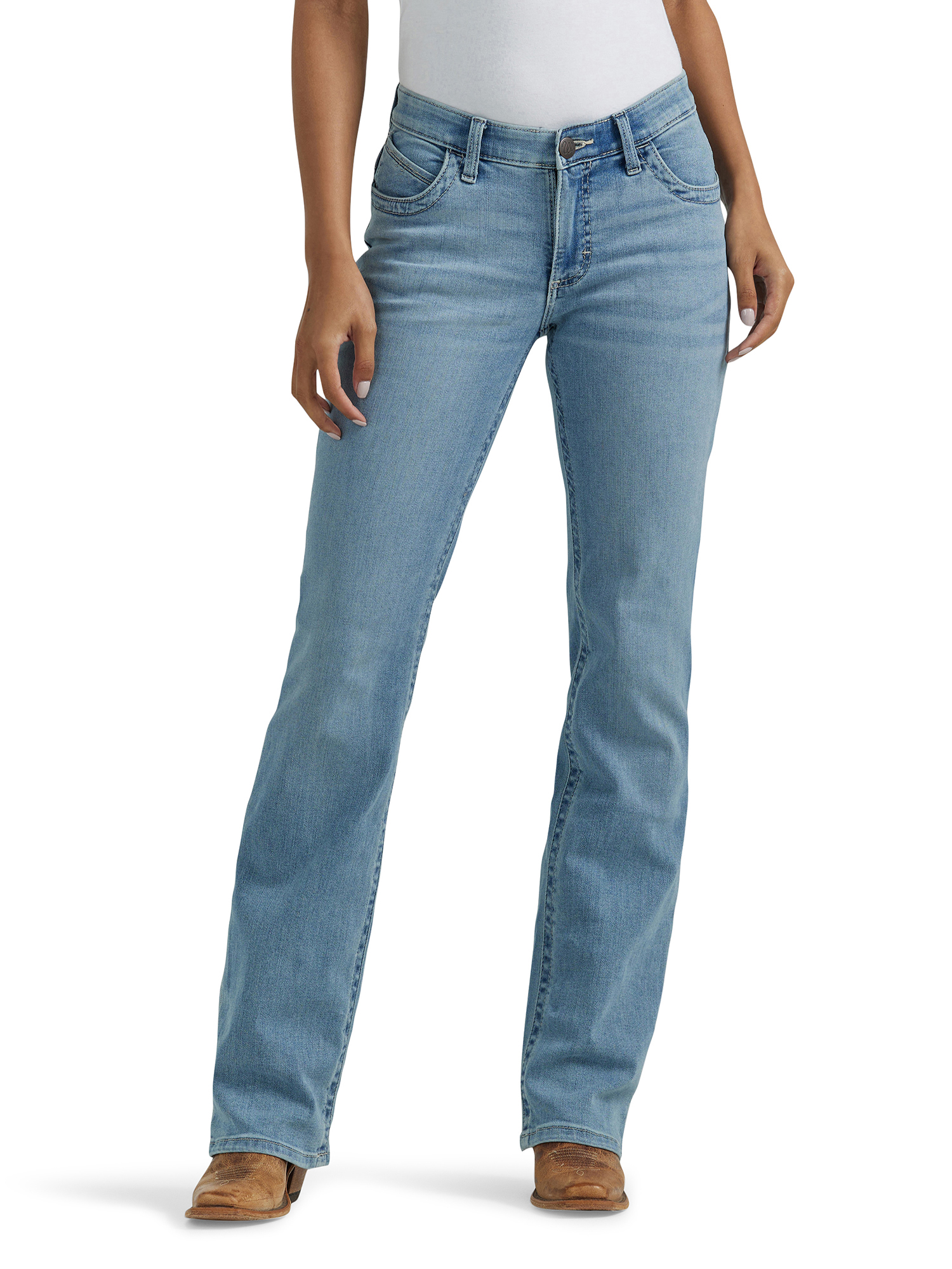 Jeans Da Donna Wrangler Shiloh Low Rise Boot Cut Ultimate Riding, Scarlett, 7 Extra Long