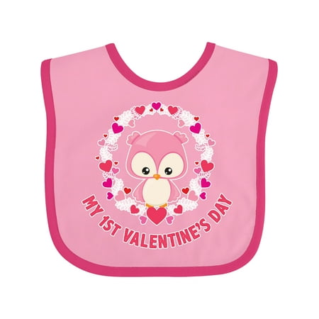 

Inktastic My First Valentine s Day Owl Gift Baby Boy or Baby Girl Bib