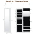 thumbnail image 3 of Costway Wall Door Mounted Mirrored Jewelry Cabinet Storage Organizer White, 3 of 10