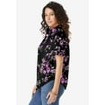 thumbnail image 3 of Roaman's Women's Plus Size Kate Short Sleeve Easy Cotton-Blend Button-Front Shirt, 3 of 4