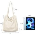 thumbnail image 3 of Corduroy Tote Bag for Women Girl Canvas Shoulder Handbags Cute Large Purse, 3 of 5