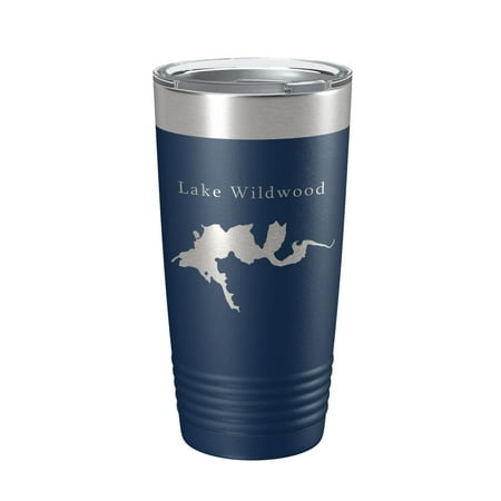 

Lake Wildwood Map Tumbler Travel Mug Insulated Laser Engraved Coffee Cup California 20 oz Navy Blue