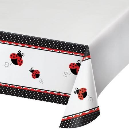 Jelly Bugs Border - Party Creations Ladybug Fancy Plastic Tablecover, Border Print, 54