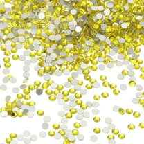 Uxcell SS8 Round Flatback Rhinestones 2.3-2.5mm Crystal Glass Gems Diamonds for DIY Crafts Clothes Shoes Nail Art Decoration, Lemon Yellow 2880Pcs