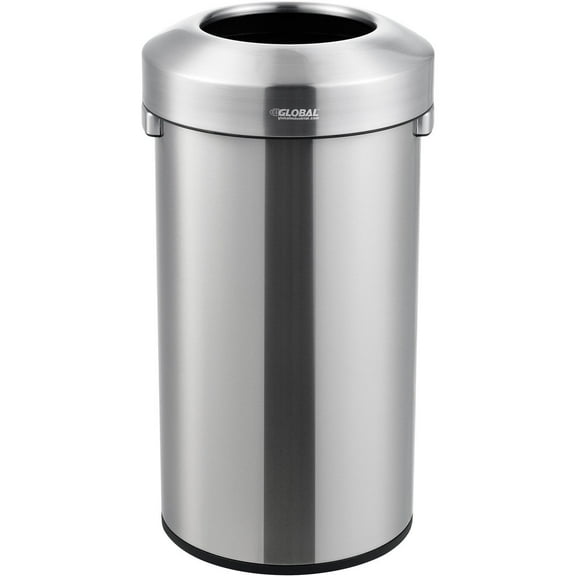 Global Industrial Stainless Steel Round Open Top Trash Can 16 Gallon