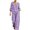 Purple, variant on Enjoytime Plaid Two Piece Sets for Women V Neck Ruffle 3/4 Sleeve Shorts Matching Set Summer Casual Travel Vacation Outfits