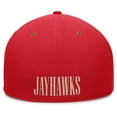 thumbnail image 4 of Men's Fanatics Red/Brown Kansas Jayhawks NoBo Fitted Hat, 4 of 4