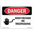 thumbnail image 1 of SignMission OS-DS-A-1218-L-1346 12 x 18 Po Signe de Danger OSHA - Haute Tension Pas d'Intrusion, 1 of 1