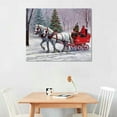 thumbnail image 2 of Nawypu  Christmas Canvas Wall Art, Children and Horse Pull Sledges, Christmas Trees Decorations Artwork Print on Canvas, Country Christmas Wall Art Decorations for Home Living Room Decor, 2 of 4