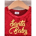 thumbnail image 3 of Okbabeha Newborn Baby Girl Christmas Outfit Clothes 0 3 6 9 12 18 24Month Velvet Romper Dress one-piece Bodysuit Xmas Dress Winter, 3 of 7