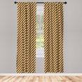 thumbnail image 3 of Ambesonne Vintage Home Curtains, Striped Modern, Pair of 28"x95", Sand Brown Chocolate, 3 of 5