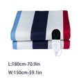 thumbnail image 3 of Electric Blanket, 110V Double Heated Blanket, Overheating Protection, Auto Off, Machine Washable Heating Bed Sheet, 59*70.9in, Red Blue Stripe, 3 of 5