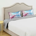 thumbnail image 5 of Haosy Satin Pillowcase for Hair and Skin Standard Cooling Silk Pillow Case with Envelope Closure Pink Peacock Stands on Beach 20"x30", 5 of 9