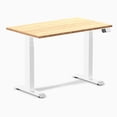 thumbnail image 1 of Desky Dual Mini Bamboo Sit Stand Desk - Bamboo / 39.4"x23.6" / White, 1 of 9