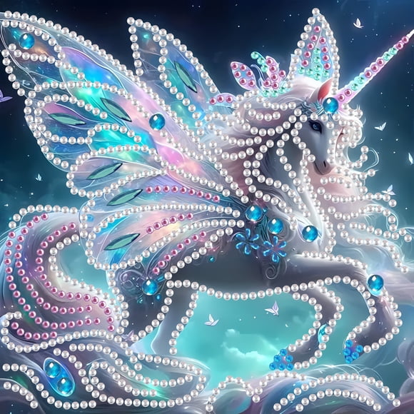 5D irregular diamond painting set, suitable for adults and beginners; Colorful unicorn diamond painting set, suitable for home wall decoration, 8*8 inches, 20*20cm, frameless.,Multicolor,20*20CM