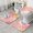 Pink Marble Pattern, variant on Pink Marble Pattern Bathroom Rug Set 3 Piece, Flannel Bath Mat Set with Toilet Lid Cover with Non Slip Backing, Soft Wear Resistant Gifts for Housewarming Christmas Birthday