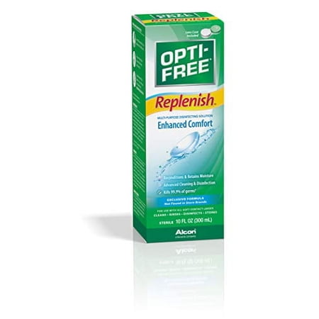 Opti-Free Replenish Multi-Purpose Disinfecting Solution With Lens Case, Lemon 10 Fl Oz