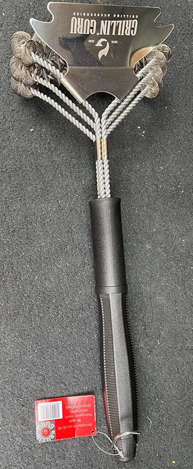Grillin' Guru Grill Brush and Scraper Safe BBQ Brush 18'' Stainless Grill Grate Cleaner