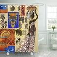 thumbnail image 1 of ABPHQTO Mandala Seth Infographics Tribal Girl Cortina de ducha negra envejecida 150x180 cm, 1 of 1