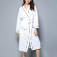 thumbnail image 2 of Ujnder Peignoirs Kimono pour Femmes Long Peignoir en Tricot Léger Doux Vêtement de Nuit en Tricot Blanc TG, 2 of 5
