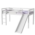 thumbnail image 6 of Leumius Twin Low Loft Bed with Slide, Ladder, Safety Guardrails, Rubber Wood Twin Loft Bed for Boys Girls White, 6 of 9