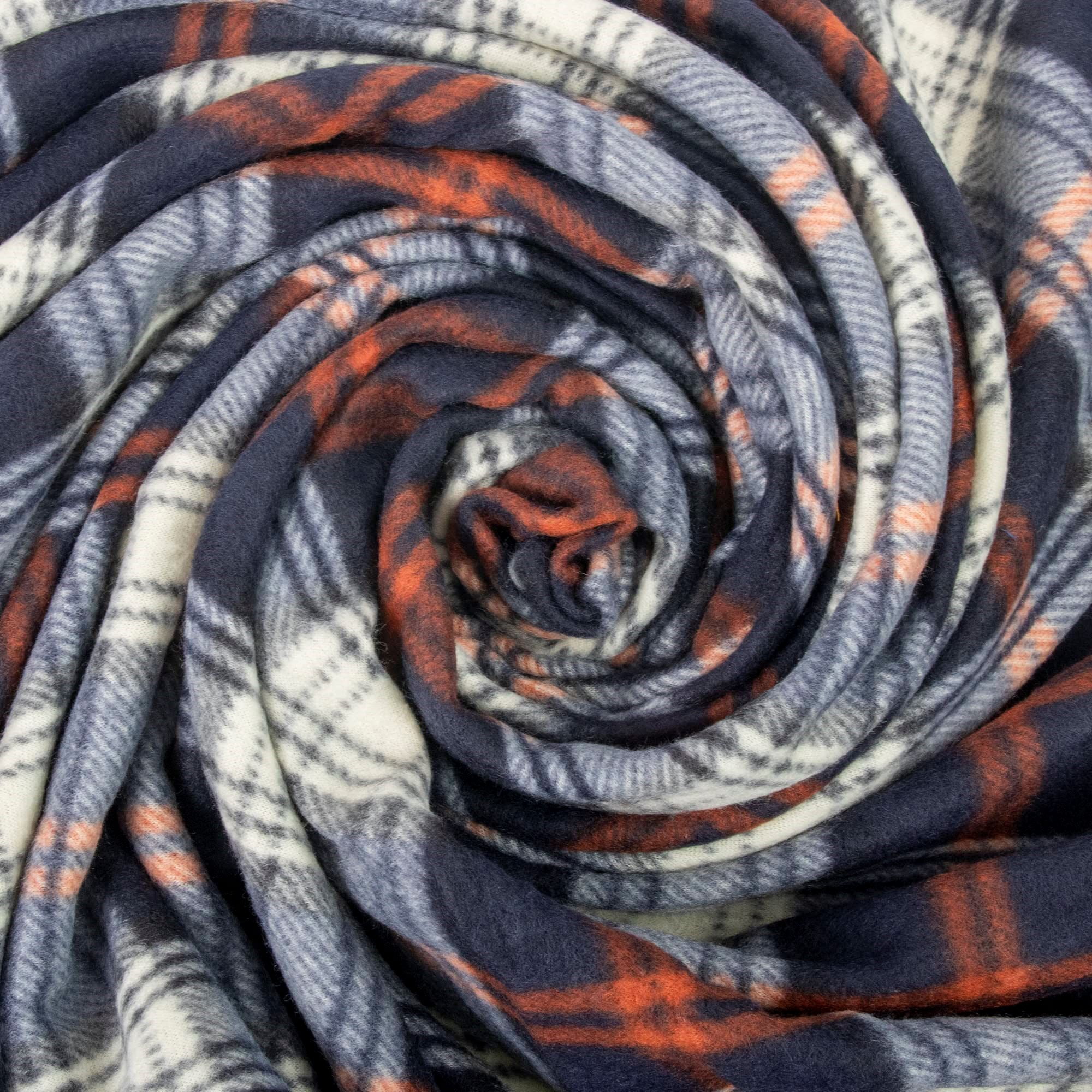 24 Pack of Bulk Wholesale 60”L x 50”W Plaid Color Fleece Throw Blankets for Fall, Winter, Spring, Summer, Men, Women, Children, Homeless, Charity Donation Drives in Black Plaid