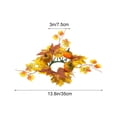 thumbnail image 3 of Fall Pumpkin & Maple Leaf Tabletop Candle Wreath, Halloween Harvest Festival Decorative Garland, Mini Desktop Centerpiece for Home Dining Table Thanksgiving Holiday Atmosphere Decoration, 3 of 6