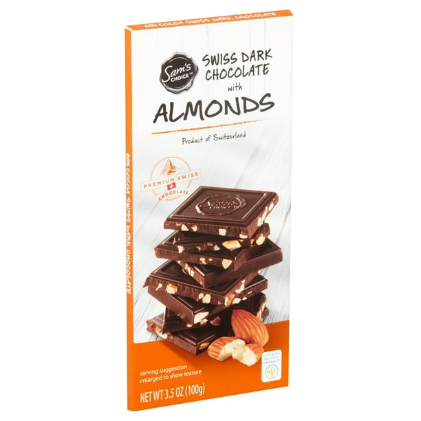 Sam's Choice Swiss Dark Chocolate with Almonds, 3.5 oz