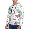 thumbnail image 3 of Bingfone Music Lover Dinosaur Men'S Drawstring Hoodie Long Sleeve Pocket Sweatshirts-Small, 3 of 9
