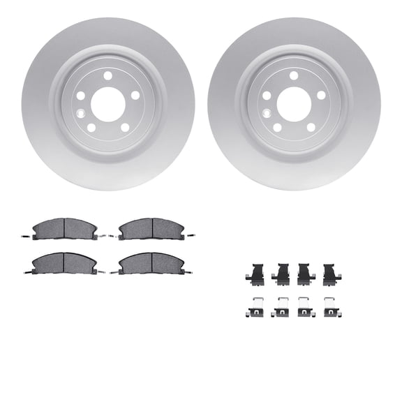 Dynamic Friction Company Front Geospec Brake Rotors with Heavy Duty Brake Pads includes Hardware 4212-99242