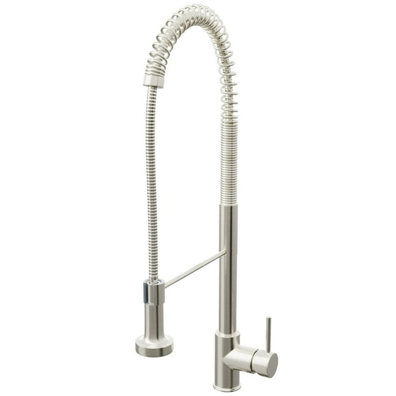 Novatto NKF-H07BN Dual Action Commercial Style Pullout Kitchen Faucet, Brushed Nickel