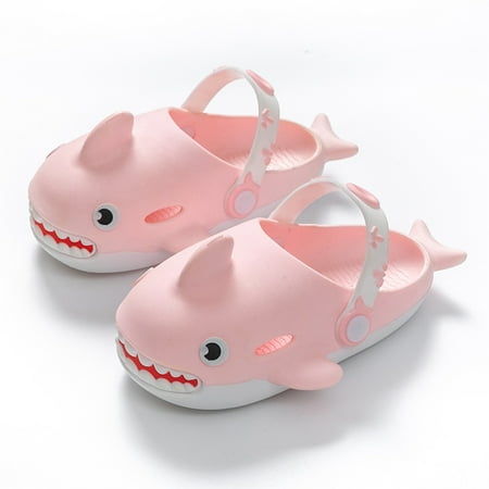 

BESTHUA Unisex Cute Shark Slippers | Non-Slip Cartoon Slippers | Lightweight Sole Sandals for Boys Girls Soft Sole Gym Shoes Beach Shoes