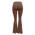 thumbnail image 5 of YDFCWXW Women's Stretchy Wide Leg High Waist Bell Bottom Flare Yoga Pants (Coffee, S), 5 of 6