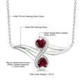 thumbnail image 5 of Gem Stone King 1.33 Ct Red Created Ruby White Created Sapphire 925 Sterling Silver 2 Heart Infinity Pendant, 5 of 5