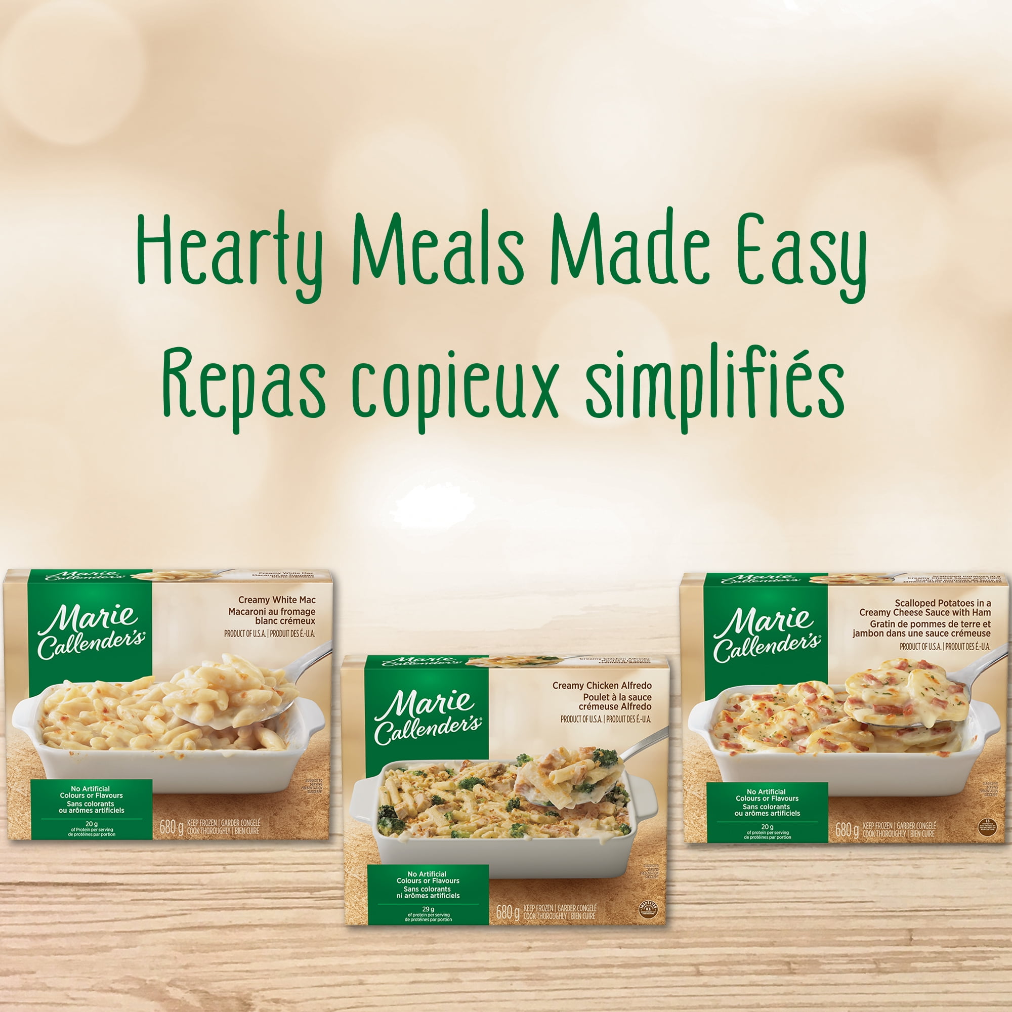 Marie Callender's Cheesy Chicken & Broccoli Frozen Dinner, Made with riced cauliflower, grilled chicken breast with broccoli florets in cheese sauce, Cheesy Chicken & Broccoli Frozen Meal, 680g