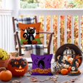 thumbnail image 3 of Black Cat Halloween Throw Pillow Covers Set of 4 18x18 inch Skeleton Boho Pillowcase Orange Purple Green Cushion Couch Cover Short Plush Pumpkin Cushion Case Living Room Farmhouse Decorations, 3 of 5