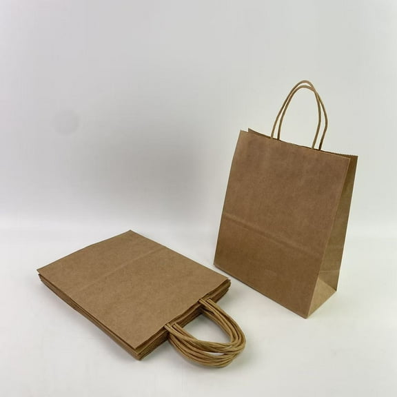 OIMDVK Paper bags,Gift Bags with Handles,8 x 4.25 x 10.5 Inches,Brown Paper Bags with Handles bulk, Shopping Bags, Party Bags, Retail Bags, Merchandise Bags, Favor Bags