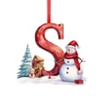 thumbnail image 2 of Qjidjing Snowman Alphabet Letter Ornaments for Christmas Tree, 3.15 inch, Red Xmas Hanging Decor, 2D Acrylic Pendants for Home Party , Letter S, 2 of 6