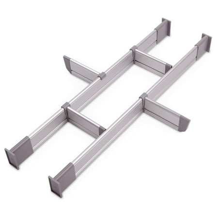 Short Drawer Divider Practical Comfort Adjustable Drawer Organizer | 6 Drawer Dividers (2 Long + 4 Short), Medium 17.5