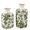 Green-2Pcs, variant on Vintage Ceramic Vase – Green Floral Chinoiserie Design, Rustic Large Vase for Flowers, Tuscan & Farmhouse Decor, 7.8 Inch Handcrafted Vase for Living Room, Office, or Shelf