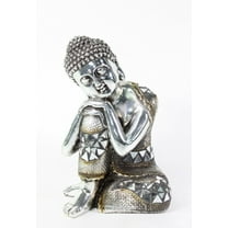Feng Shui 6.5" Electroplated Resting Meditating Buddha Figurine Peace Statues G16501