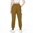 thumbnail image 7 of YDFCWXW Womens Joggers Pants with Pockets Lightweight Outdoor Elastic High Waisted Cargo Pants Soft Y2k Workout Sweatpants (Coffee, XL), 7 of 7