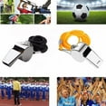 thumbnail image 4 of Yellow Stainless Steel Referee Whistles With Lanyard 5 Pack Loud Sports Whistle For Soccer Basketball Football Coach Training, 4 of 4