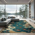 thumbnail image 2 of ODIKA 6'x9' Washable Area Rug Octopus Vintage Koi Pirate Map Tentacle Chart Ocean Cartoon Bathroom for Family Room, Living Mater Bedroom, Non-Slip, Easy Care, 2 of 7