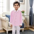 thumbnail image 4 of Boys Girls Long Sleeve Striped Button Down Casual Long Sleeves Dress Shirts, 4 of 4