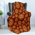 thumbnail image 4 of Colorful Soft Flannel Fleece Blanket, Retro Tribal Motifs from Concentric Asymmetrical Circles Shapes, Cozy Plush for Indoor and Outdoor Use, 50" x 60", Burgundy Marigold and Cream, by Ambesonne, 4 of 5