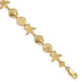thumbnail image 5 of 14k Yellow Gold Solid Seashell Theme Bracelet, 5 of 7