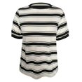 thumbnail image 4 of JAKANYQ T-Shirts pour Dames Col Rond Hauts Amples Rayés Contraste Manches Courtes T-shirt Mignon, 4 of 4